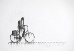 biker, rain